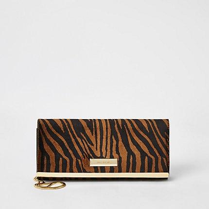 River Island Womens Tiger Printed Baguette Clutch Bag