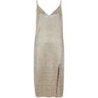 River Island Womens Gold Metallic Midi Slip Dress