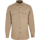 River Island Mens Long Sleeve Muscle Fit Military Shirt