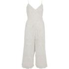 River Island Womens White Lace Cami Culotte Jumpsuit