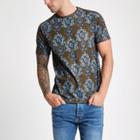 River Island Mens Skull Print Slim Fit T-shirt