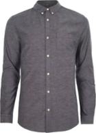 River Island Mens Muscle Fit Long Sleeve Oxford Shirt