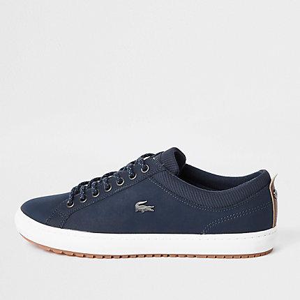 River Island Mens Lacoste Leather Lace-up Sneakers