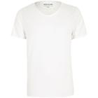 River Island Menswhite Scoop V-neck Slim Fit T-shirt