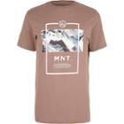 River Island Menspink Mountain Scene Print T-shirt