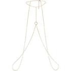 River Island Womens Gold Tone Pave Circle Body Chain Harness