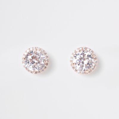 River Island Womens Rose Gold Embellished Stud Earrings
