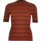 River Island Womens Rust Knitted Stripe Metallic Top