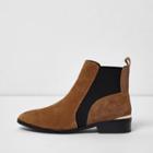 River Island Womens Wide Fit Suede Chelsea Ankle Boots