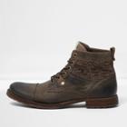 River Island Mens Leather Knit Panel Work Boots
