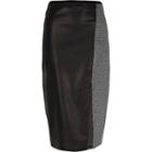 River Island Womens Faux Leather Grey Check Pencil Skirt
