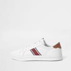 River Island Mens White Mesh Stripe Side Lace-up Trainers