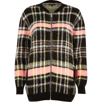 River Island Womens Checked Oversized Bomber