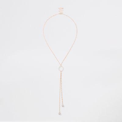 River Island Womens Gold Tone Pearl Circle Necklace
