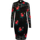 River Island Womens Rose Embroidered Lace Mini Dress