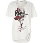 River Island Womens White Print Choker Neck Band Print T-shirt