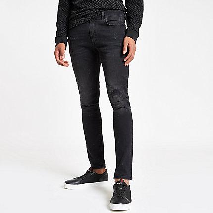 River Island Mens Wash Sid Ripped Skinny Jeans