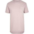 River Island Mens Crew Neck Stepped Hem Longline T-shirt