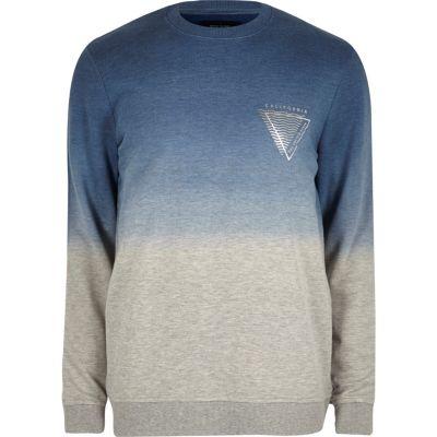 River Island Mens White Faded Logo Sweatshirt