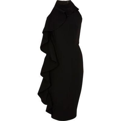 River Island Womens Frill Side Sleeveless Bodycon Dress