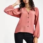 River Island Womens Button Up V Neck Blouse