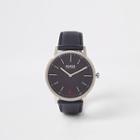 River Island Mens Hugo Exist Leather Strap Watch