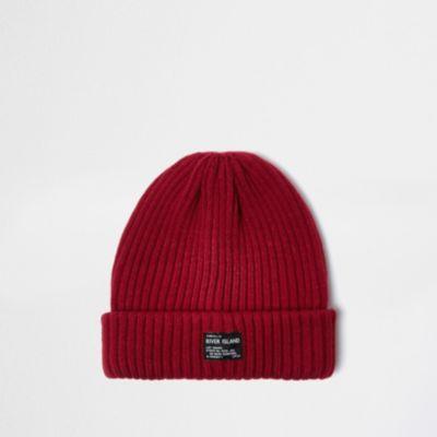 River Island Mensred Fisherman Beanie