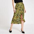 River Island Womens Zebra Print Frill Wrap Front Skirt