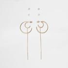 River Island Womens Gold Tone Hoop Chain Earrings Pack