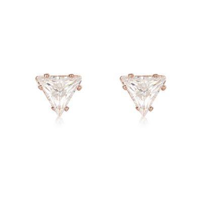 River Island Womens Rose Gold Tone Triangle Stud Earrings