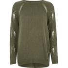 River Island Womens Ladder Knit Raglan Sleeve Jumper