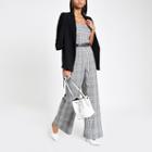 River Island Womens Check Wide Leg Jumpsuit