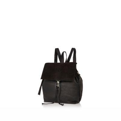 River Island Plain Leather Backpack