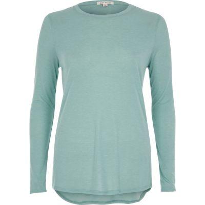 River Island Womens Green Long Sleeve Basic Top