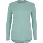 River Island Womens Green Long Sleeve Basic Top