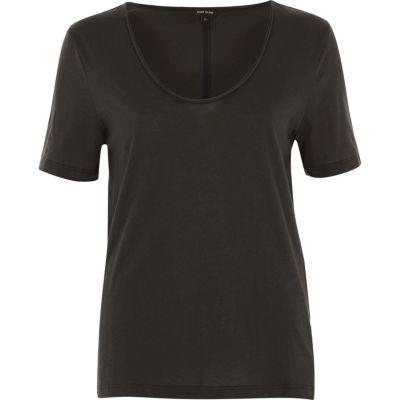 River Island Womens Washed V Neck Neck T-shirt