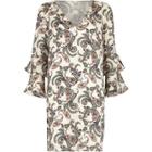 River Island Womens Paisley Print Double Frill Sleeve Dress