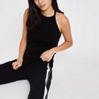 River Island Womens Ribbed High Neck Cut Out Tank