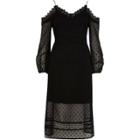 River Island Womens Dobby Mesh Cold Shoulder Dress