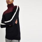 River Island Mens Blocked Roll Neck Slim Fit Sweater