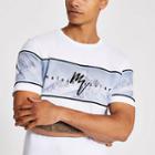 River Island Mens White Maison Riviera Printed Slim Fit T-shirt