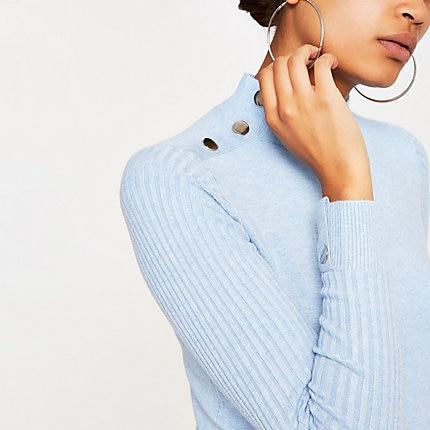 River Island Womens Fitted High Neck Knitted Top