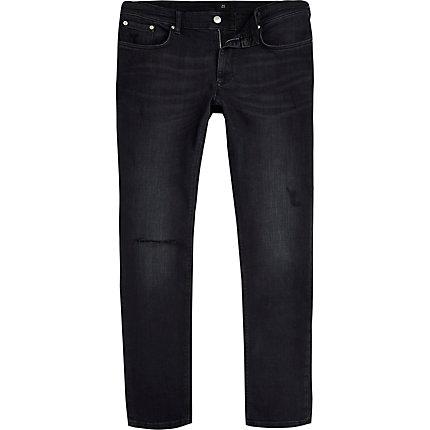 River Island Mens Sid Skinny Ripped Jeans