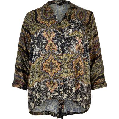 River Island Womens Plus Paisley Print Shirt