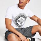 River Island Mens White Printed Slim Fit T-shirt