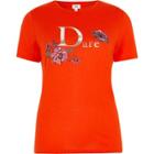 River Island Womens 'dare' Foil Print Fitted T-shirt