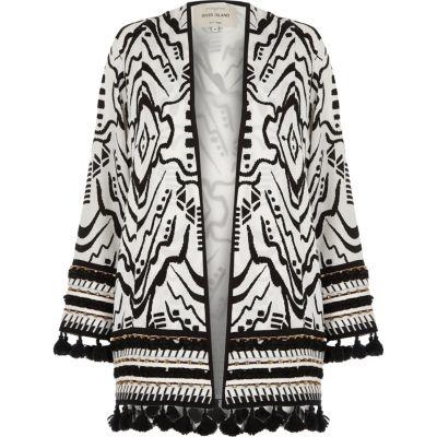 River Island Womens Beaded Tassel Hem Kimono