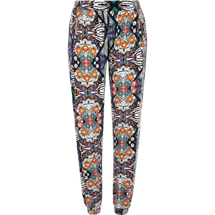 River Island Womens Boho Print Zip Trim Joggers