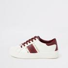 River Island Womens White Studded Lace-up Side Stripe Sneakers