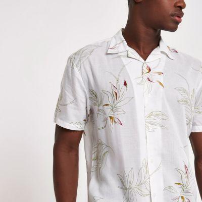 Mens White Bellfield Floral Shirt